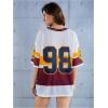 imageSOLY HUX Womens Y2k Blokette Jersey Shirts Oversized Mesh Number Graphic Tees V Neck Half Sleeve Loose T Shirt TopsMulticoloured Letter