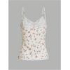 imageSOLY HUX Womens Y2k Floral Print Camisole Fairy Cute Lace Trim Cami Top Coquette Summer Vest TopsApricot Floral