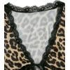 imageSOLY HUX Womens Y2k Lace Leopard Print Tee Crop Tops Deep V Neck Tie Front Short Sleeve T ShirtBrown