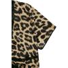 imageSOLY HUX Womens Y2k Lace Leopard Print Tee Crop Tops Deep V Neck Tie Front Short Sleeve T ShirtBrown