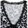 imageSOLY HUX Womens Y2k Lace Leopard Print Tee Crop Tops Deep V Neck Tie Front Short Sleeve T ShirtGrey Leopard