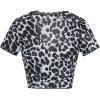 imageSOLY HUX Womens Y2k Lace Leopard Print Tee Crop Tops Deep V Neck Tie Front Short Sleeve T ShirtGrey Leopard