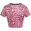 imageSOLY HUX Womens Y2k Lace Leopard Print Tee Crop Tops Deep V Neck Tie Front Short Sleeve T ShirtHot Pink