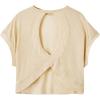 imageSOLY HUX 2024 Open Back Tops for Women Criss Cross Cut Out Tee Backless Casual Short Sleeve Round Neck T ShirtPlain Apricot