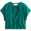 imageSOLY HUX 2024 Open Back Tops for Women Criss Cross Cut Out Tee Backless Casual Short Sleeve Round Neck T ShirtPure Teal Blue