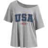 imageSOLY HUX Womens Number Graphic Tees Letter Print Off The Shoulder Short Sleeve Loose T Shirt TopsGrey Letter Printed