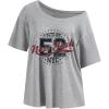 imageSOLY HUX Womens Number Graphic Tees Letter Print Off The Shoulder Short Sleeve Loose T Shirt TopsGrey Number