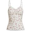 imageSOLY HUX Womens Y2k Floral Print Camisole Fairy Cute Lace Trim Cami Top Coquette Summer Vest TopsApricot Floral