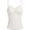 imageSOLY HUX Womens Y2k Floral Print Camisole Fairy Cute Lace Trim Cami Top Coquette Summer Vest TopsSolid White