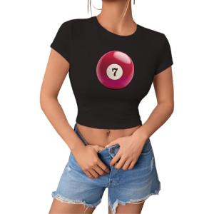 imageSOLY HUX Womens Baby Tees for Women Y2K Graphic Tops Letter Print Short Sleeve Crop Tops 90s TShirt Vintage OutfitBlack