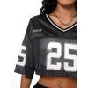 imageSOLY HUX Jersey Shirts for Women Y2k Crop Tops Streetwear Sportswear Short Sleeve TShirt Cute Football Jersey TopBlack 23
