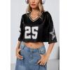 imageSOLY HUX Jersey Shirts for Women Y2k Crop Tops Streetwear Sportswear Short Sleeve TShirt Cute Football Jersey TopBlack 23