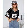 imageSOLY HUX Jersey Shirts for Women Y2k Crop Tops Streetwear Sportswear Short Sleeve TShirt Cute Football Jersey TopBlack 25