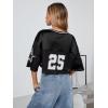 imageSOLY HUX Jersey Shirts for Women Y2k Crop Tops Streetwear Sportswear Short Sleeve TShirt Cute Football Jersey TopBlack 25