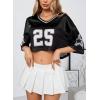 imageSOLY HUX Jersey Shirts for Women Y2k Crop Tops Streetwear Sportswear Short Sleeve TShirt Cute Football Jersey TopBlack 25