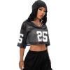 imageSOLY HUX Jersey Shirts for Women Y2k Crop Tops Streetwear Sportswear Short Sleeve TShirt Cute Football Jersey TopBlack Letter