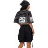 imageSOLY HUX Jersey Shirts for Women Y2k Crop Tops Streetwear Sportswear Short Sleeve TShirt Cute Football Jersey TopBlack Letter