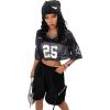 imageSOLY HUX Jersey Shirts for Women Y2k Crop Tops Streetwear Sportswear Short Sleeve TShirt Cute Football Jersey TopBlack Letter