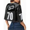 imageSOLY HUX Jersey Shirts for Women Y2k Crop Tops Streetwear Sportswear Short Sleeve TShirt Cute Football Jersey TopBlack Printed