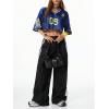 imageSOLY HUX Jersey Shirts for Women Y2k Crop Tops Streetwear Sportswear Short Sleeve TShirt Cute Football Jersey TopBlue Yellow Multi