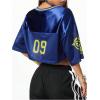 imageSOLY HUX Jersey Shirts for Women Y2k Crop Tops Streetwear Sportswear Short Sleeve TShirt Cute Football Jersey TopBlue Yellow Multi