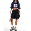 imageSOLY HUX Jersey Shirts for Women Y2k Crop Tops Streetwear Sportswear Short Sleeve TShirt Cute Football Jersey TopDark Blue 25