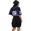 imageSOLY HUX Jersey Shirts for Women Y2k Crop Tops Streetwear Sportswear Short Sleeve TShirt Cute Football Jersey TopDark Blue