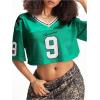 imageSOLY HUX Jersey Shirts for Women Y2k Crop Tops Streetwear Sportswear Short Sleeve TShirt Cute Football Jersey TopGreen 9