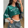 imageSOLY HUX Jersey Shirts for Women Y2k Crop Tops Streetwear Sportswear Short Sleeve TShirt Cute Football Jersey TopGreen Eagle