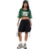 imageSOLY HUX Jersey Shirts for Women Y2k Crop Tops Streetwear Sportswear Short Sleeve TShirt Cute Football Jersey TopGreen Letter
