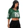 imageSOLY HUX Jersey Shirts for Women Y2k Crop Tops Streetwear Sportswear Short Sleeve TShirt Cute Football Jersey TopGreen Letter