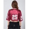 imageSOLY HUX Jersey Shirts for Women Y2k Crop Tops Streetwear Sportswear Short Sleeve TShirt Cute Football Jersey TopHot Pink 25