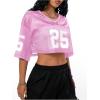 imageSOLY HUX Jersey Shirts for Women Y2k Crop Tops Streetwear Sportswear Short Sleeve TShirt Cute Football Jersey TopLight Pink