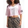 imageSOLY HUX Jersey Shirts for Women Y2k Crop Tops Streetwear Sportswear Short Sleeve TShirt Cute Football Jersey TopPink 9