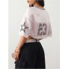 imageSOLY HUX Jersey Shirts for Women Y2k Crop Tops Streetwear Sportswear Short Sleeve TShirt Cute Football Jersey TopPink Leopard 23
