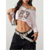 imageSOLY HUX Jersey Shirts for Women Y2k Crop Tops Streetwear Sportswear Short Sleeve TShirt Cute Football Jersey TopPink Leopard 23