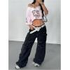 imageSOLY HUX Jersey Shirts for Women Y2k Crop Tops Streetwear Sportswear Short Sleeve TShirt Cute Football Jersey TopPink Leopard 23