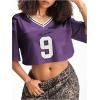 imageSOLY HUX Jersey Shirts for Women Y2k Crop Tops Streetwear Sportswear Short Sleeve TShirt Cute Football Jersey TopPurple 9