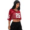 imageSOLY HUX Jersey Shirts for Women Y2k Crop Tops Streetwear Sportswear Short Sleeve TShirt Cute Football Jersey TopRed Letter