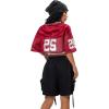 imageSOLY HUX Jersey Shirts for Women Y2k Crop Tops Streetwear Sportswear Short Sleeve TShirt Cute Football Jersey TopRed Letter