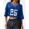 imageSOLY HUX Jersey Shirts for Women Y2k Crop Tops Streetwear Sportswear Short Sleeve TShirt Cute Football Jersey TopRoyal Blue 25
