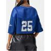 imageSOLY HUX Jersey Shirts for Women Y2k Crop Tops Streetwear Sportswear Short Sleeve TShirt Cute Football Jersey TopRoyal Blue 25
