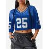 imageSOLY HUX Jersey Shirts for Women Y2k Crop Tops Streetwear Sportswear Short Sleeve TShirt Cute Football Jersey TopRoyal Blue 25