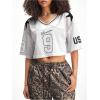 imageSOLY HUX Jersey Shirts for Women Y2k Crop Tops Streetwear Sportswear Short Sleeve TShirt Cute Football Jersey TopSilver 9