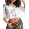 imageSOLY HUX Jersey Shirts for Women Y2k Crop Tops Streetwear Sportswear Short Sleeve TShirt Cute Football Jersey TopSilver 9