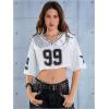 imageSOLY HUX Jersey Shirts for Women Y2k Crop Tops Streetwear Sportswear Short Sleeve TShirt Cute Football Jersey TopWhite 99