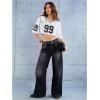 imageSOLY HUX Jersey Shirts for Women Y2k Crop Tops Streetwear Sportswear Short Sleeve TShirt Cute Football Jersey TopWhite 99