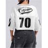 imageSOLY HUX Jersey Shirts for Women Y2k Crop Tops Streetwear Sportswear Short Sleeve TShirt Cute Football Jersey TopWhite Graphic