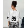 imageSOLY HUX Jersey Shirts for Women Y2k Crop Tops Streetwear Sportswear Short Sleeve TShirt Cute Football Jersey TopWhite Letter
