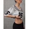 imageSOLY HUX Jersey Shirts for Women Y2k Crop Tops Streetwear Sportswear Short Sleeve TShirt Cute Football Jersey TopWhite Printed